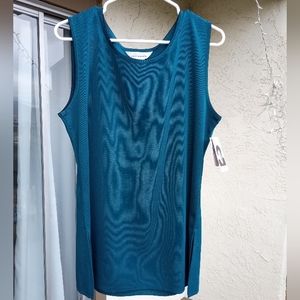 Misook Exclusive knit Tank Top Teal Blue Large with original tags